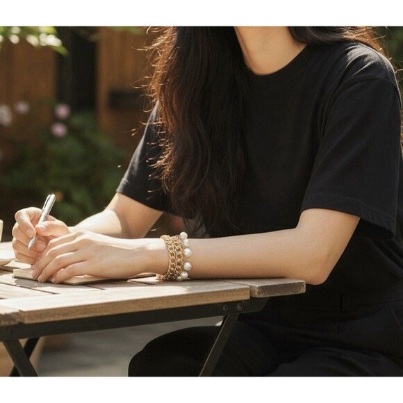 Park Lane Pearl Beaded Chain Dangle Layered Bracelet Classic Jewelry - Picture 2 of 6